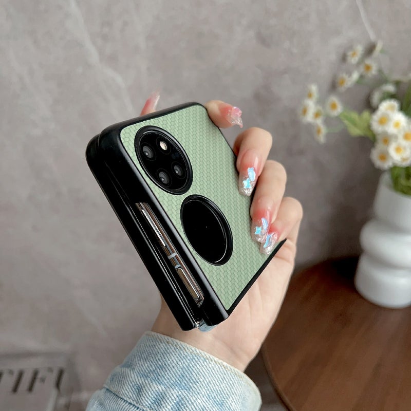 HuHa Protective Cover For Huawei P50 Pocket Weave Texture PC Phone Case(Green) - Image 4