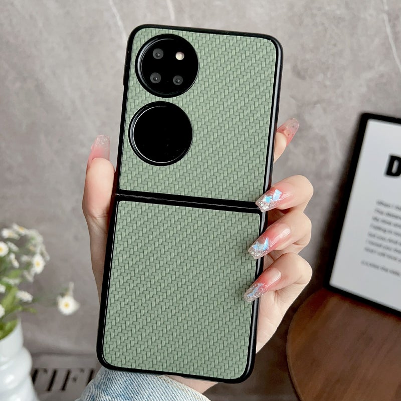 HuHa Protective Cover For Huawei P50 Pocket Weave Texture PC Phone Case(Green) - Image 2