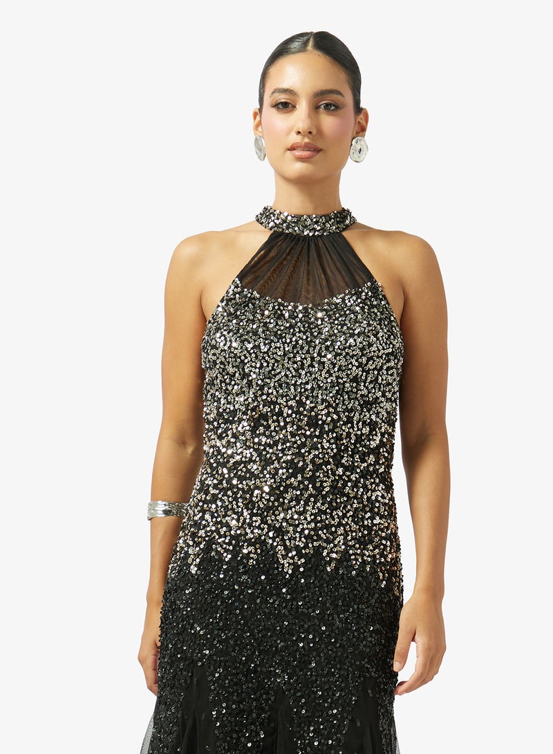 Namshi x Halter Neck Embellished Dress - Image 3