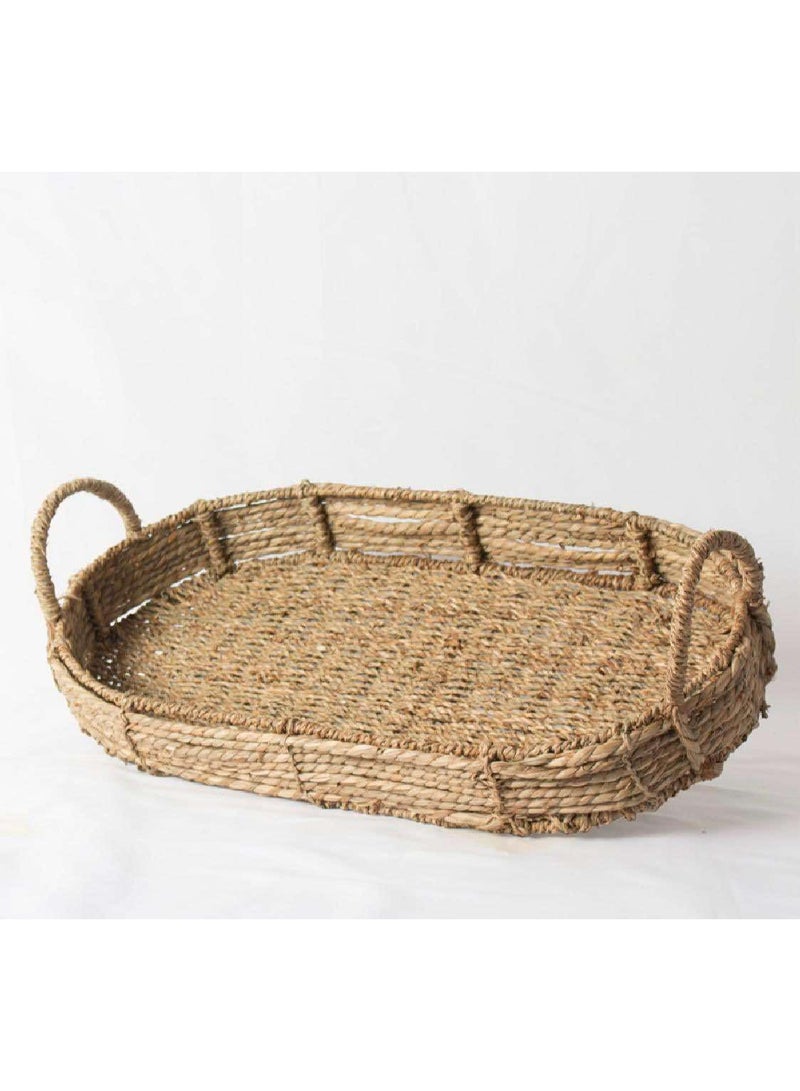 Eco Chic House Rustic Wicker Boho Baskets with Handles – Set of 2 Handwoven Decorative Storage Baskets for Home Organization, Shelves & More  - Image 2