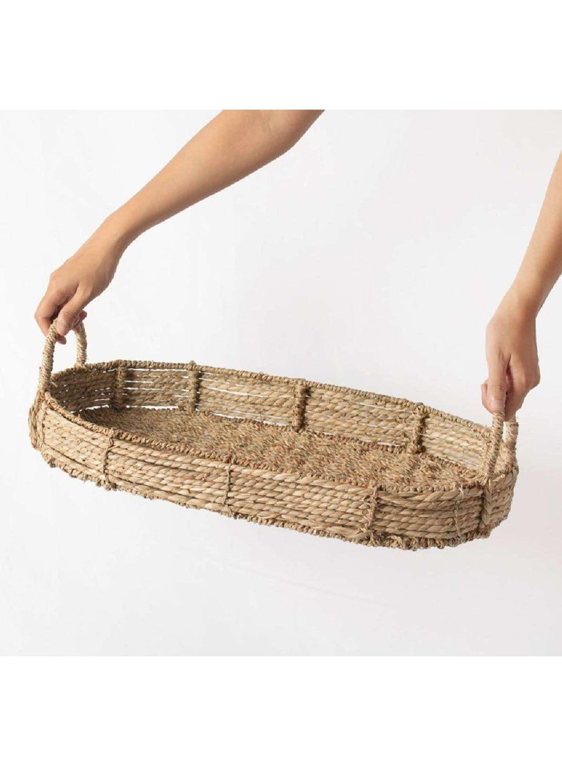 Eco Chic House Rustic Wicker Boho Baskets with Handles – Set of 2 Handwoven Decorative Storage Baskets for Home Organization, Shelves & More  - Image 1
