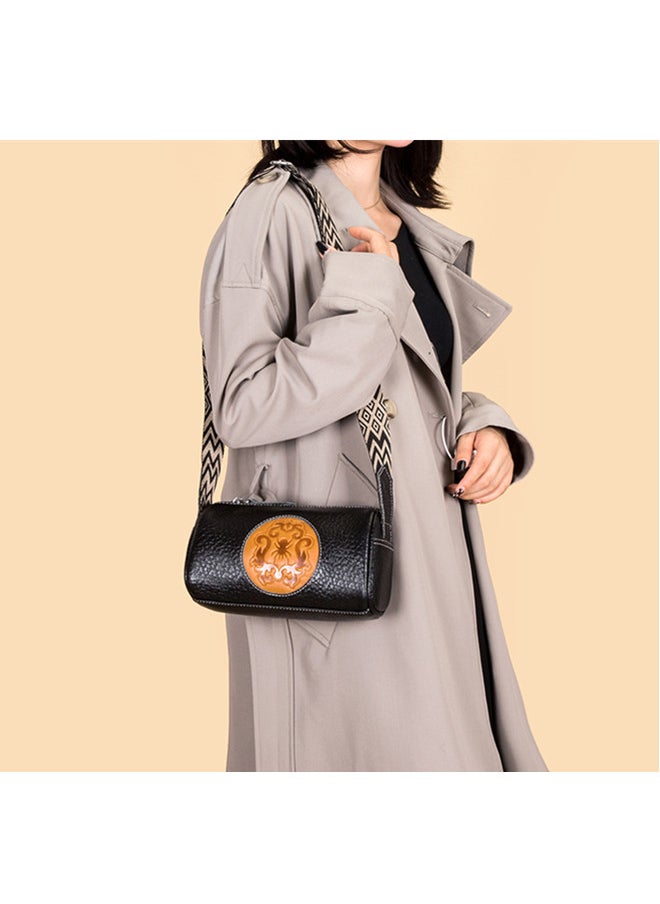 Generic - Fashion wide band niche cowhide pillow bag simple solid color messenger bag - Image 1