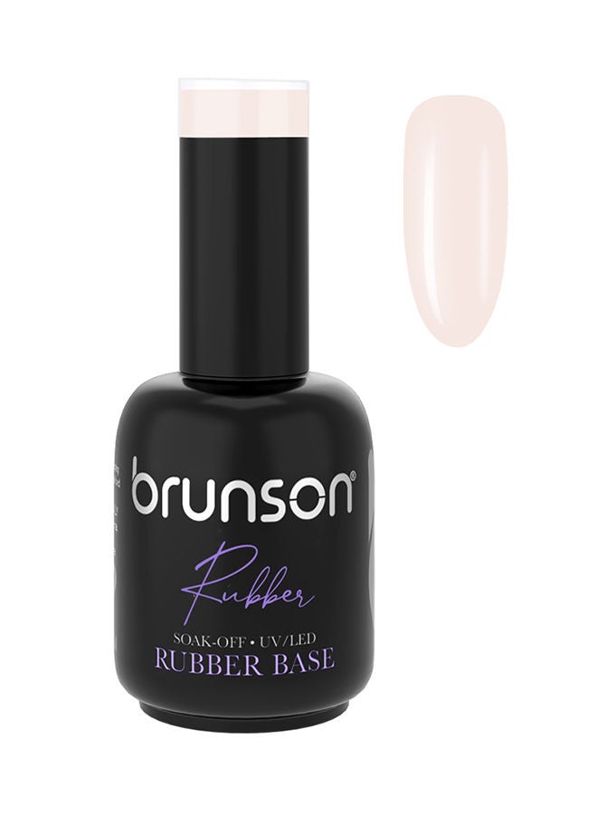 brunson طلاء أظافر جل قاعدة مطاطية طويل الأمد لامع خالي من التقشير يقوي المانيكير الفرنسي والبيديكير طلاء قاعدة مطاطية جل UV/LED قابل للنقع 18 مل BRB33