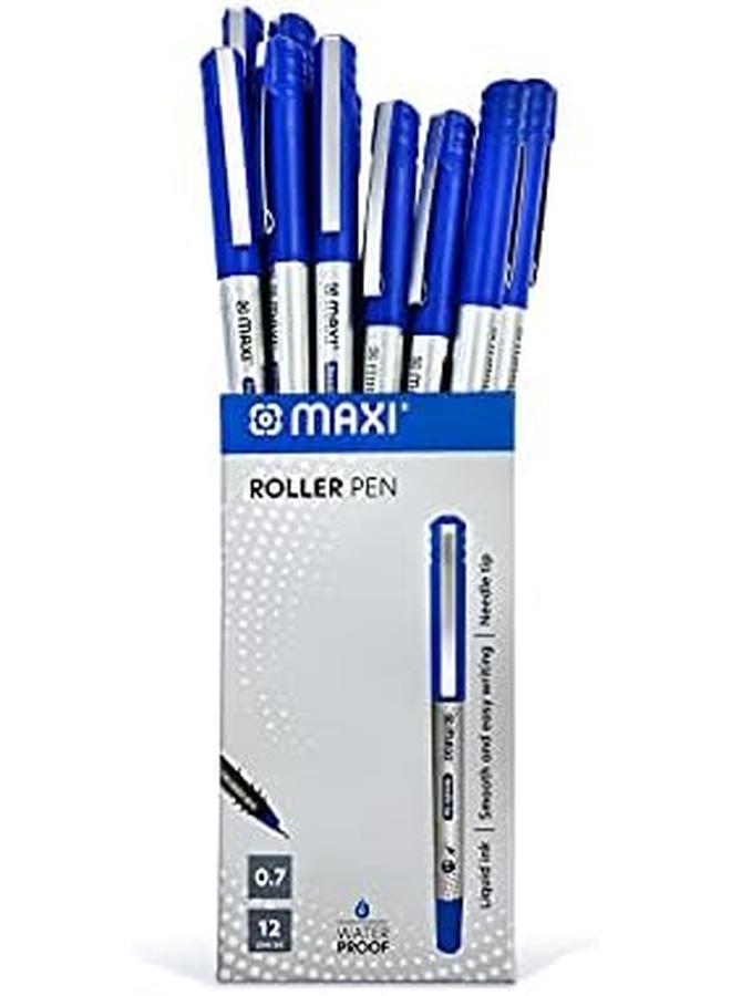 ماكسي قلم حبر سائل برأس إبرة 0.7 مم، علبة مكونة من 12 قطعة باللون الأزرق - Image 2