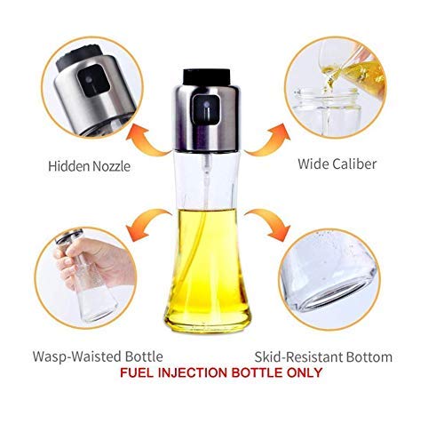 SEMITO Oil Sprayer Dispenser Olive Oil Sprayer Spray Bottle for Oil Versatile Glass Spray Olive Oil Bottle for Cooking Vinegar Glass Bottle for Cooking Baking Roasting Grilling Pack of 1 - Image 5