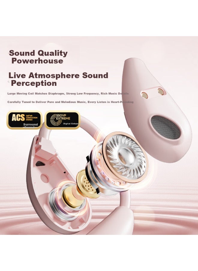 Claison bluetooth Earphones Hanging Ear Bone Conduction Concept Open Wireless Non-in-ear Sports Running Noise Reduction Ear Clip Style M95-ink Black - Image 2