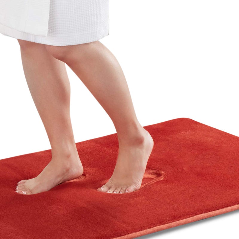 Genteele Memory Foam Bath Mat Non Slip Absorbent Super Cozy Velvet Bathroom Rug Carpet 20 inches X 32 inches Autumn Glaze