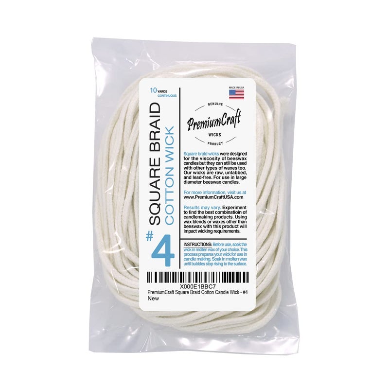 PremiumCraft Square Braid Cotton Candle Wick  4