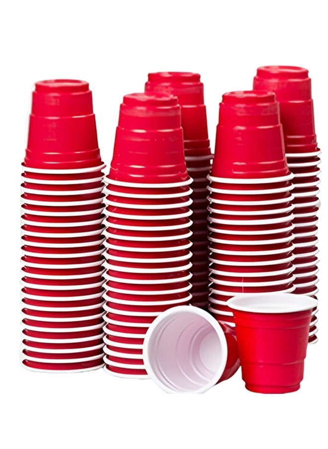 Beauenty Mini Disposable Shot Cups,120 Count 2oz Red Plastic Cups,party Cups,game Cups,jello Shots, Coffee Cup,suitable For Condiments, Snacks, Fruits,Samples And Tasting Cups,reusable Plastic Cups  - Image 1