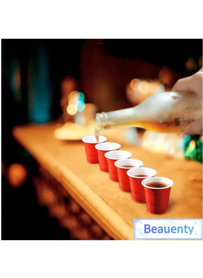 Beauenty Mini Disposable Shot Cups,120 Count 2oz Red Plastic Cups,party Cups,game Cups,jello Shots, Coffee Cup,suitable For Condiments, Snacks, Fruits,Samples And Tasting Cups,reusable Plastic Cups  - Image 2