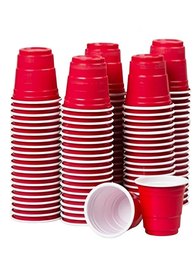 Beauenty Mini Disposable Shot Cups,120 Count 2oz Red Plastic Cups,party Cups,game Cups,jello Shots, Coffee Cup,suitable For Condiments, Snacks, Fruits,Samples And Tasting Cups,reusable Plastic Cups - Image 1