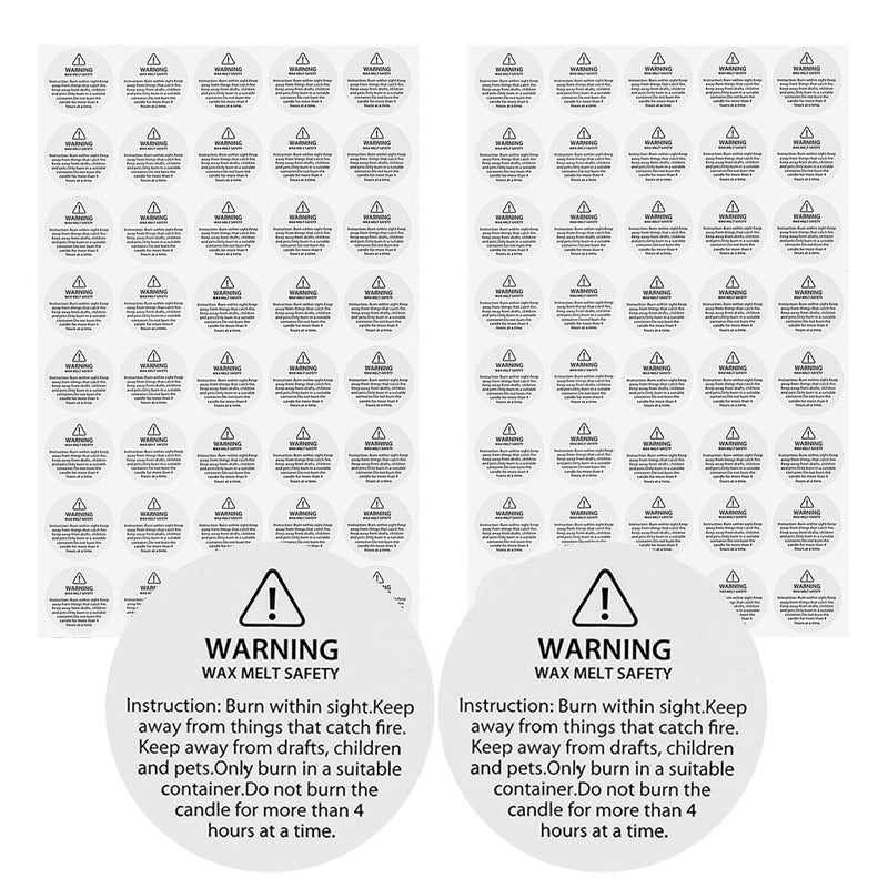 200 pcs Candle Warning Stickers Waterproof Candle Safety Stickers Candle Warning Labels for DIY Candle Making Craft Candle Safe Sticker