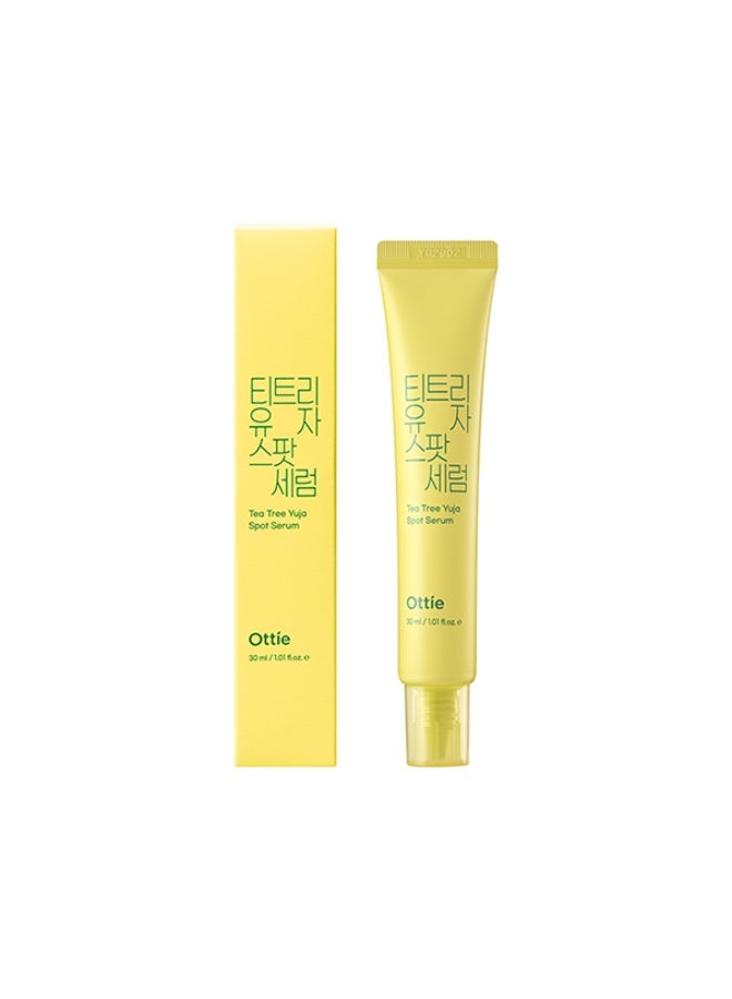 أوتي سيروم نقطي Ottie Tea Tree Yuja بحجم 30مل | يستهدف البقع الداكنة والبثور | سيروم كوري مُضيء ومضاد لحب الشباب - Image 1