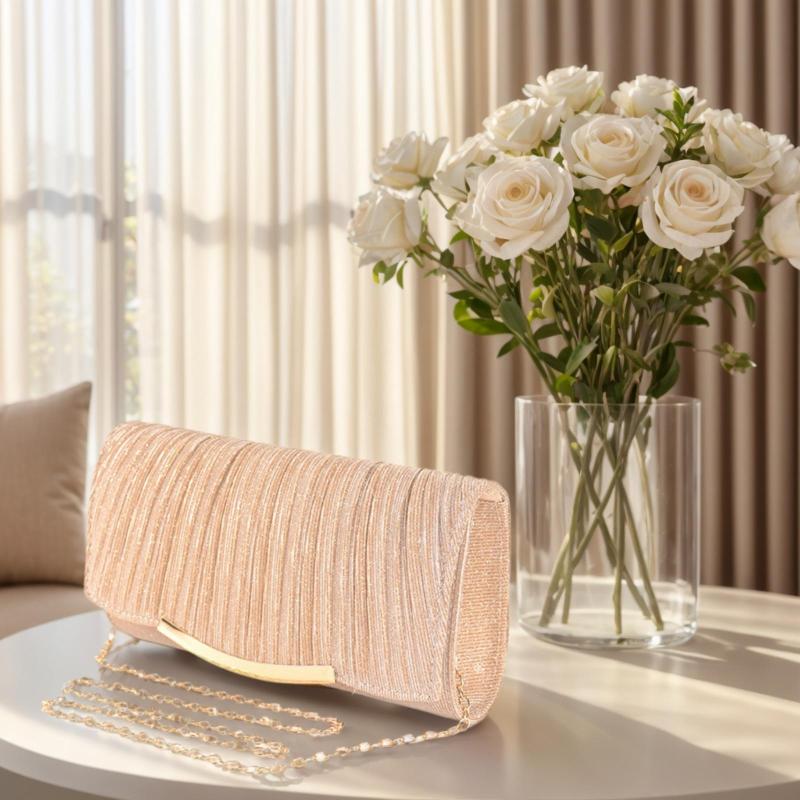 Silver Clamshell Polyester Bag Medium Hardness - Simple Fashionable Square Storage Case for Travel - Image 2