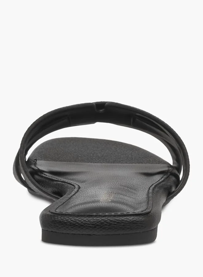 Celeste Womens Textured Slide Sandals With Slip-On Closure