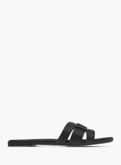 Celeste Womens Textured Slide Sandals With Slip-On Closure