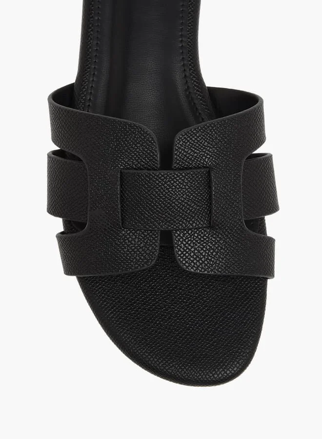Celeste Womens Textured Slide Sandals With Slip-On Closure