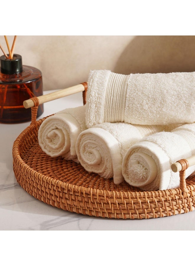 Pan Home Classic Zero Twist 600 GSM 4PK Fingertip towel 30x30 cm-Cream - Image 3