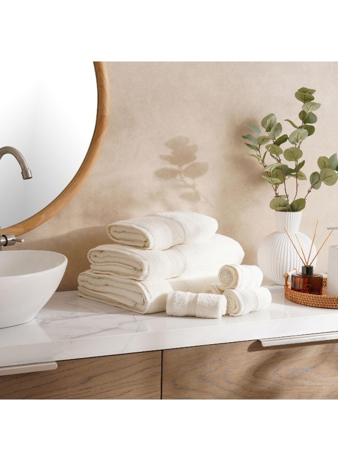 Pan Home Classic Zero Twist 600 GSM 4PK Fingertip towel 30x30 cm-Cream - Image 4