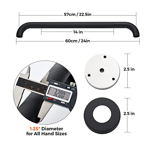 Ravinte Hardware 24-Inch 1.25" Diameter Grab Bars for Bathtubs and Showers, Shower Handle for Elderly, Handicap Grab Bars for Bathroom, Shower Grab Bars for Seniors(Black 2 Pack) - Image 4