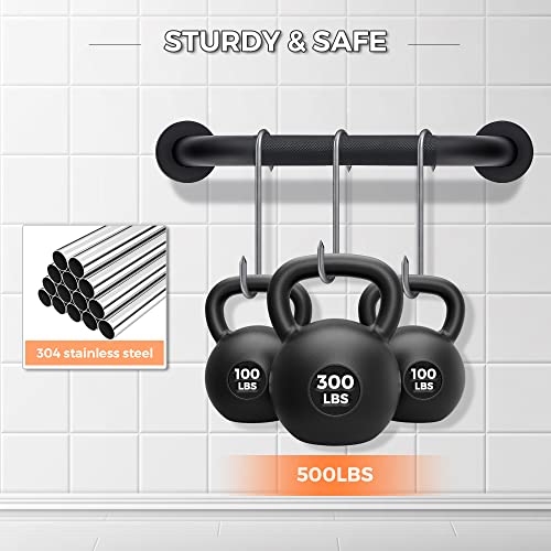 Ravinte Hardware 24-Inch 1.25" Diameter Grab Bars for Bathtubs and Showers, Shower Handle for Elderly, Handicap Grab Bars for Bathroom, Shower Grab Bars for Seniors(Black 2 Pack) - Image 5