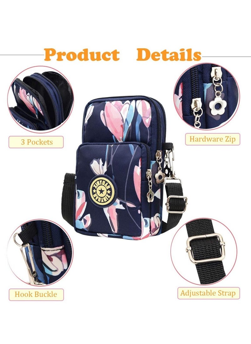 Generic Girl Multifunction Mini Crossbody Bag, Waterproof 3 Layer Phone Pouch Purse Teenage Girl Gifts for Smartphone 6.5" Makeups Cash Keys Cards - Image 4