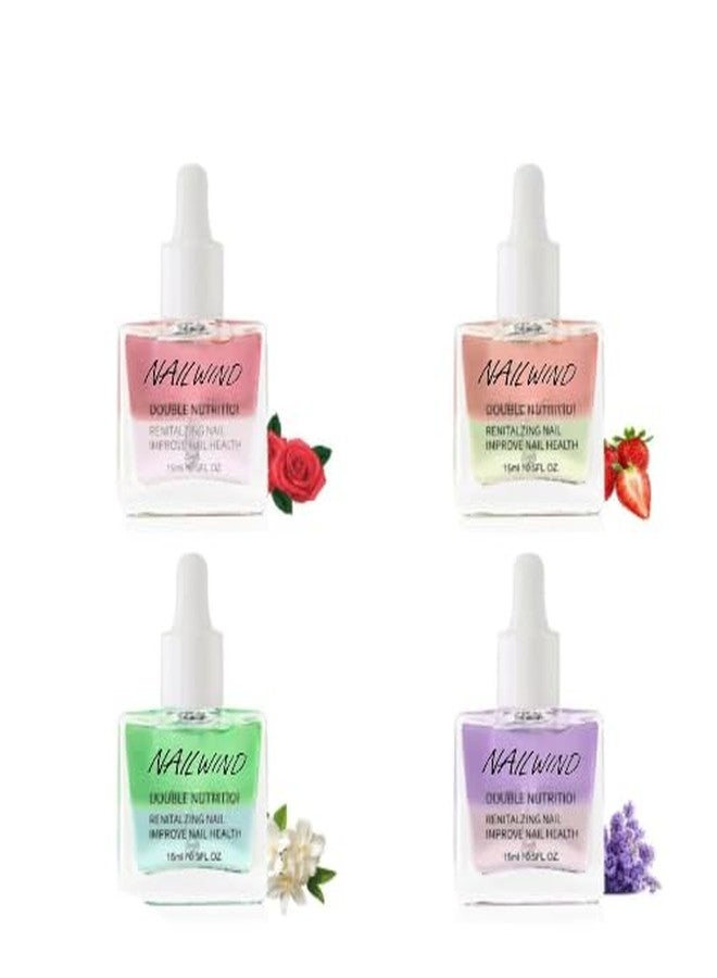 Nailwind Double Layer Cuticle Oil - Revitalizing Nail & Cuticle Treatment with Dropper, Moisturizing Nail Care for Dry, Damaged Nails, 0.5 fl oz For Home, salon, manicure & pedicure care (Lemon, 15ml) - Image 1