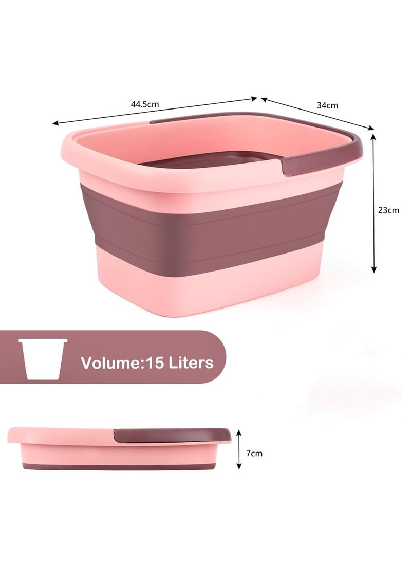 Ru syanl Foot Bath Collapsible Foot Soak Tub Collapsible Foot Bath Basin Multifunction Plastic Basin with Handles Foot Tub for Soaking Feet - Image 3