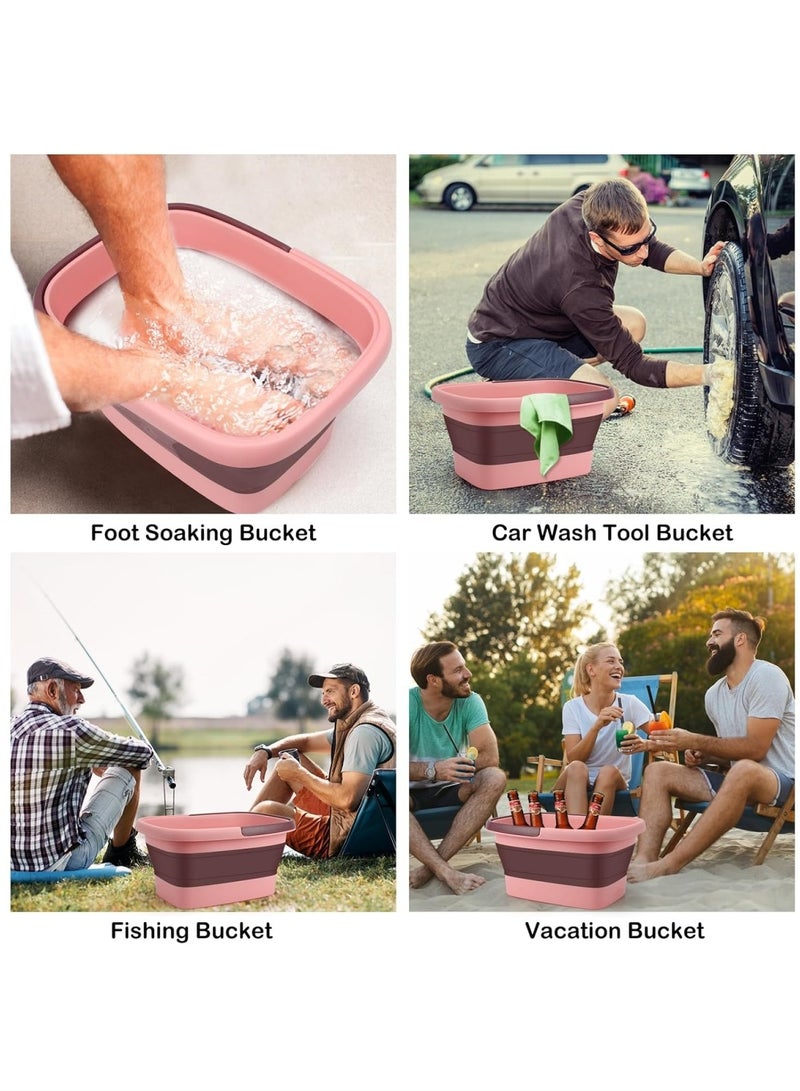 Ru syanl Foot Bath Collapsible Foot Soak Tub Collapsible Foot Bath Basin Multifunction Plastic Basin with Handles Foot Tub for Soaking Feet - Image 4