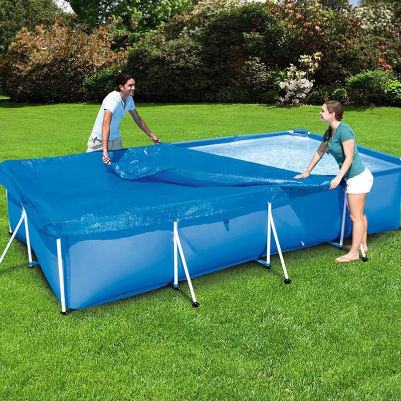 Ciieeo Pe Pool Cover Pool Rain Cover Waterproof Pe Fabric Weaving Rectangle 300x201x66cm Outdoor Dustproof Protective Tarp - Image 3