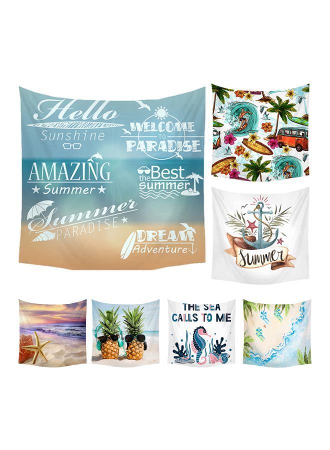 نيبمينينت بساط زينة يعلق على الحائط بطبعة رسومات بوهيمية أبيض/أزرق/وردي 30x1.5x20سم - Image 4