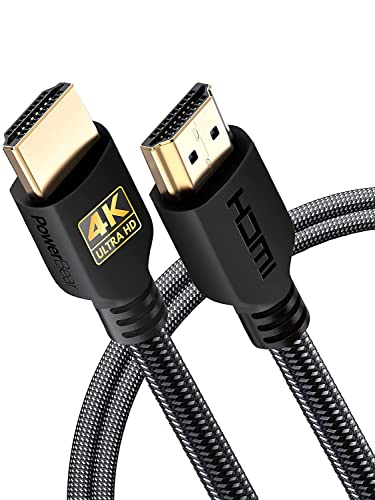 PowerBear 4K HDMI Cable 6 ft | High Speed, Braided Nylon & Gold Connectors, 4K @ 60Hz, Ultra HD, 2K, 1080P, ARC & CL3 Rated | for Laptop, Monitor, PS5, PS4, Xbox One, Fire TV, Apple TV & More - Image 1