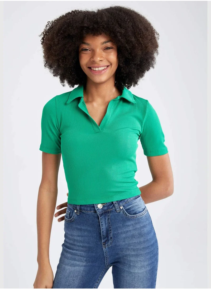 DeFacto Slim Fit V-Neck Short Sleeve T-Shirt