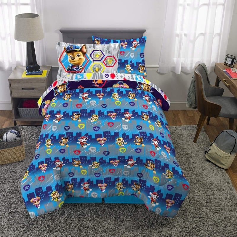 Franco Kids Bedding Super Soft Comforter and Sheet Set with Sham, 5 Piece Twin Size, Paw Patrol Movie - Image 5
