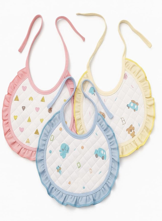 JUSTLIST Cotton Baby Bibs/Apron with Tie Knot closure| Bibs for babies/newborn (0-3 Months) (Color May Vary)… - Image 1