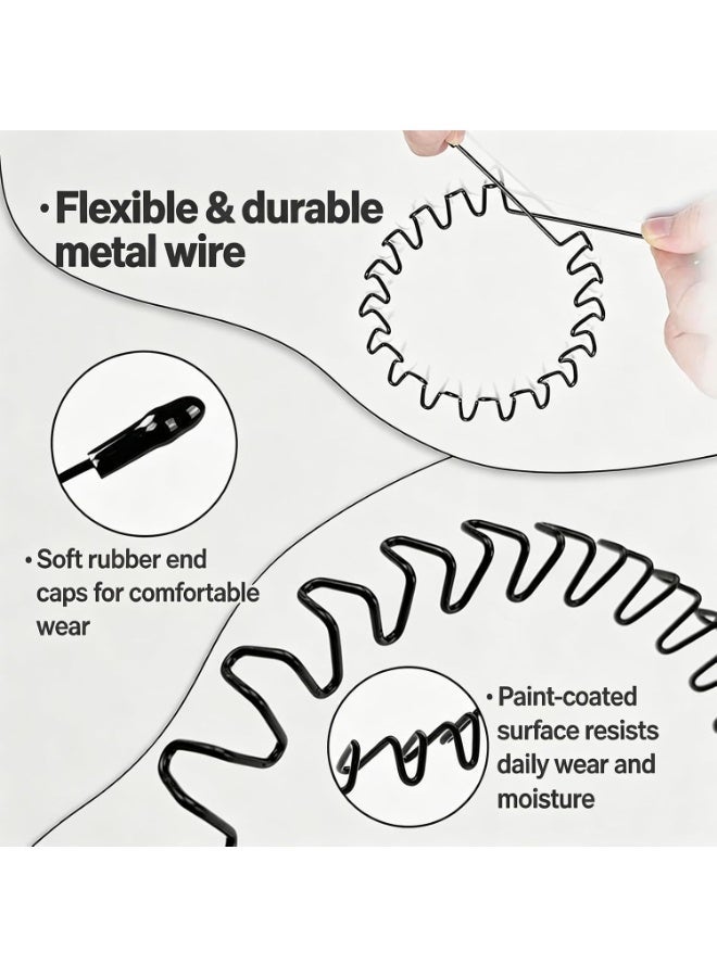 8Pcs Non-Slip Metal Headbands-Fashionable Wave Hair Hoops For Men and Women, Elastic and Comfortable Hair Tool, Daily Wear, Sports, Formal, Perfect for Running and Casual Wear, Stylish Headgear, Durable Headband - Image 4
