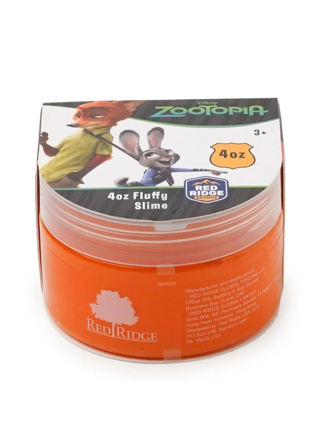 ديزني Zootopia 4oz Fluffy Slime |Soft, Stretchy & Non-sticky Slime For Kids & Adult | Fun Sensory & Stress Relief Toy | Orange | Age 3+ Year