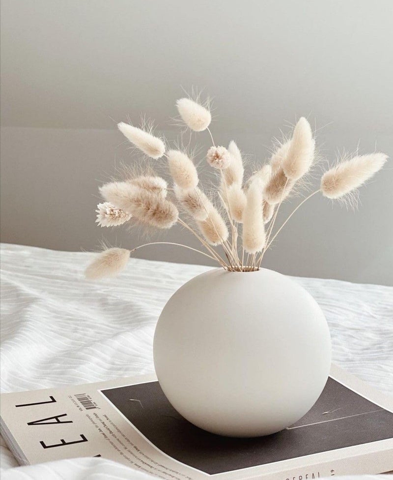 Purezento Cooee Beautiful Ceramic Decorative Vases with Unique Quality for Home Decor Center Table Flowers PotBedroom Side CornersLiving Room Decorationand Party Centerpieces White - Image 1