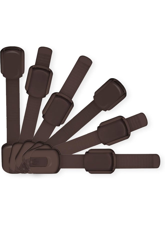 WONDERKID Adjustable and Reusable Child Safety Locks (Brown, Pack of 6) - Image 1