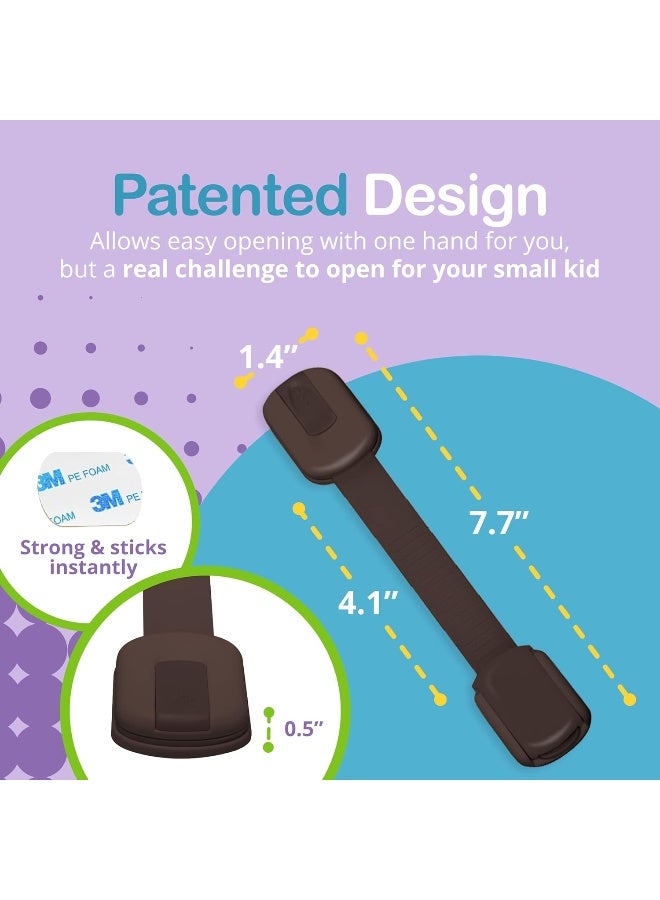 WONDERKID Adjustable and Reusable Child Safety Locks (Brown, Pack of 6) - Image 5
