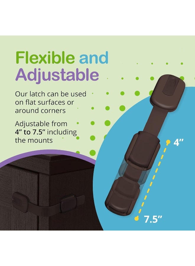 WONDERKID Adjustable and Reusable Child Safety Locks (Brown, Pack of 6) - Image 3
