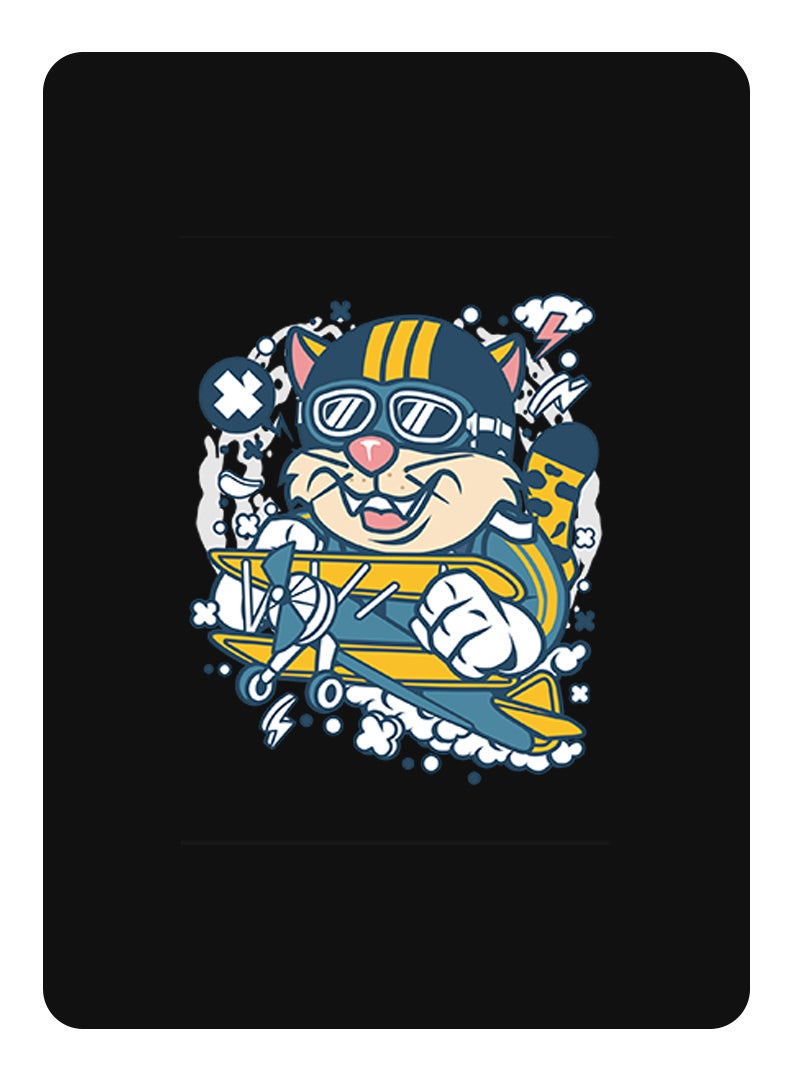 Theodor Protective Flip Case For Samsung Galaxy Tab S9 Ultra With Trifold Stand Auto Wake Sleep Shockproof Cover cat on plane copy - Image 1