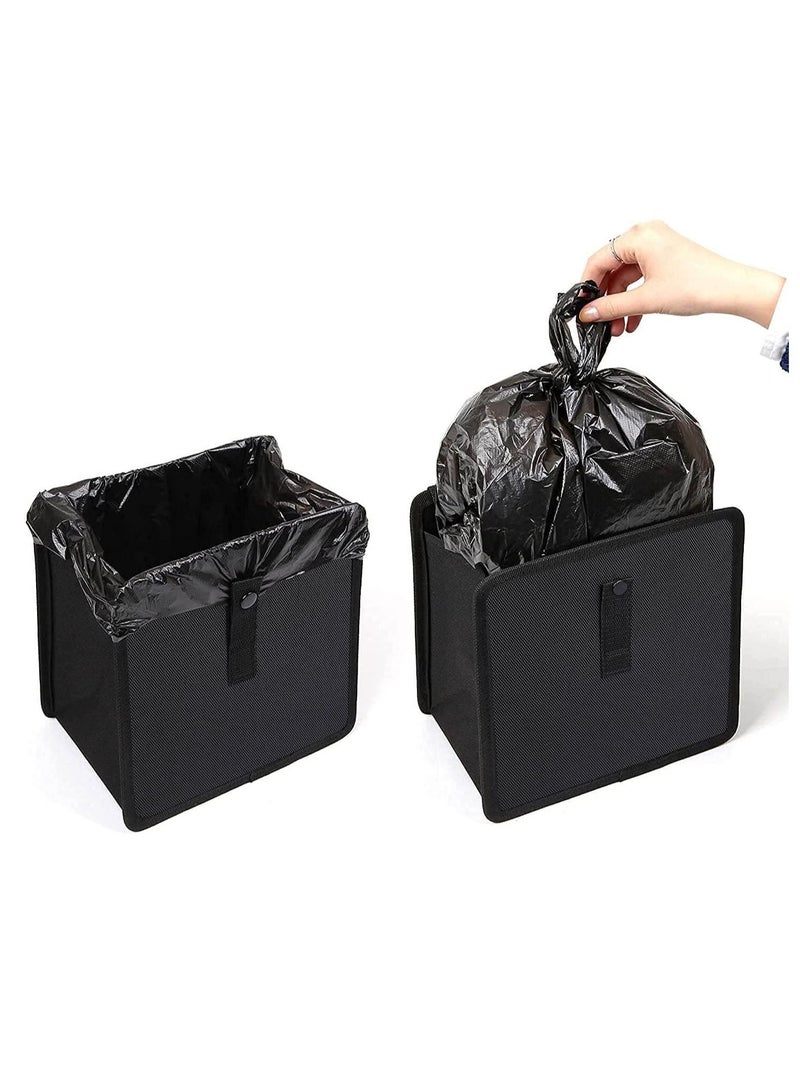 Hanging Car Trash Bag Can Premium Waterproof Litter Garbage Bag Organizer 1.85 Gallon Capacity Black