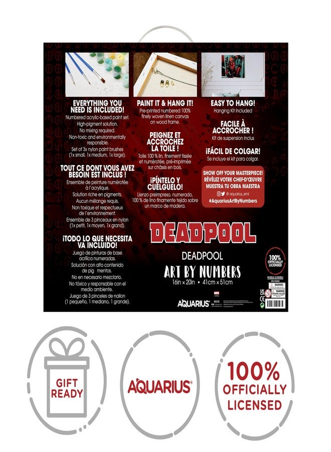 AQUARIUS Deadpool Art by Numbers - 16 x 20 inches Marvel Deadpool Themed Paint by Number for Adults & Kids - DIY Color by Number Paint Kit for Beginner - Officially Licensed - Image 2