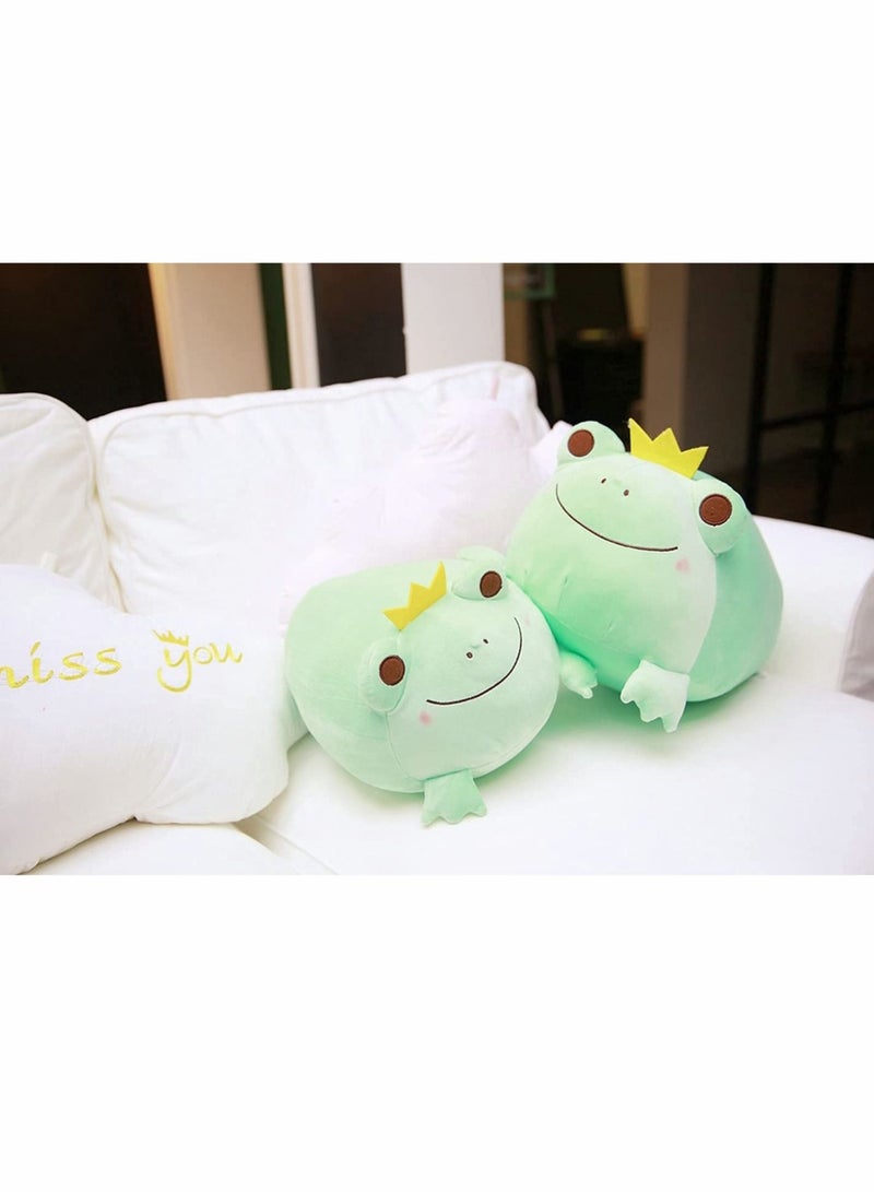 Excefore Super Soft Frog Plush, Frog Stuffed Animal with Smile Face, Squishy Frog Plush Pillow, Adorable Plush Frog Toy Gift for Kids Children Girls Boys, Unique Crown Frog Decoration, Green (14") Brand:  - Image 4