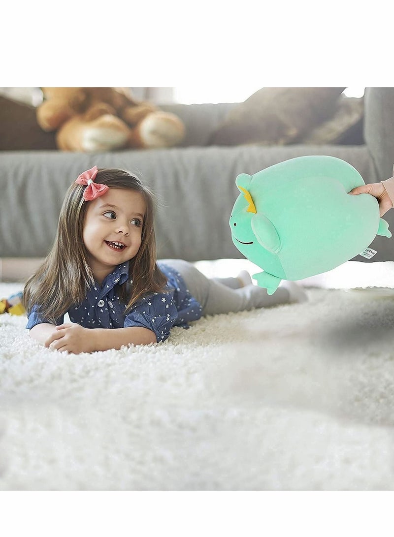 Excefore Super Soft Frog Plush, Frog Stuffed Animal with Smile Face, Squishy Frog Plush Pillow, Adorable Plush Frog Toy Gift for Kids Children Girls Boys, Unique Crown Frog Decoration, Green (14") Brand:  - Image 3