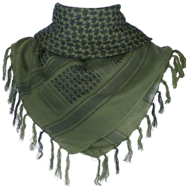 FFNIU Cotton Scarf Military Shemagh Arab Tactical Desert Keffiyeh Thickened Head Neck Scarf Wrap for Women and Men 43"x43" - Image 2