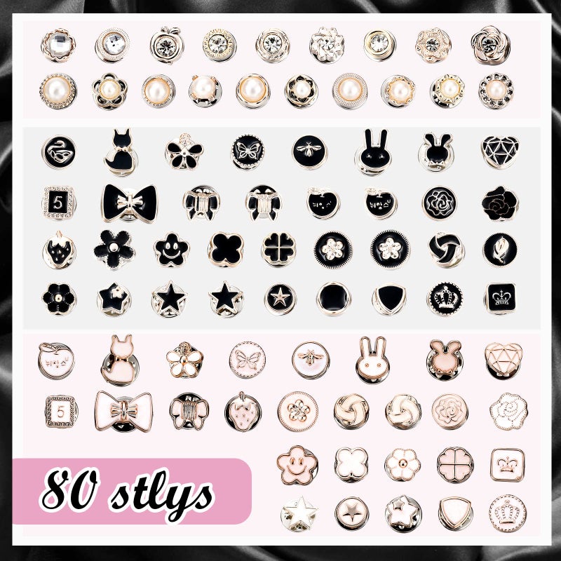 Sureio 80 Pcs Brooch Pins Mini Safety Lapel Pins Buttons Brooches Para Ropa De Mujer for Women Clothes Jeans Coat Dress Hat Decoration, 0. 39 Inch(Classic Style) - Image 3