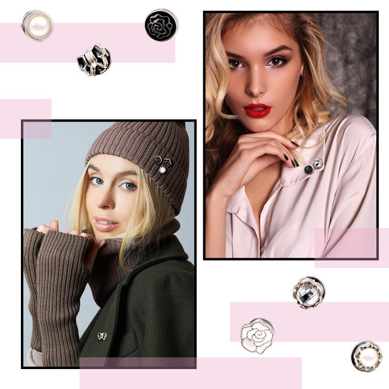 Sureio 80 Pcs Brooch Pins Mini Safety Lapel Pins Buttons Brooches Para Ropa De Mujer for Women Clothes Jeans Coat Dress Hat Decoration, 0. 39 Inch(Classic Style) - Image 4
