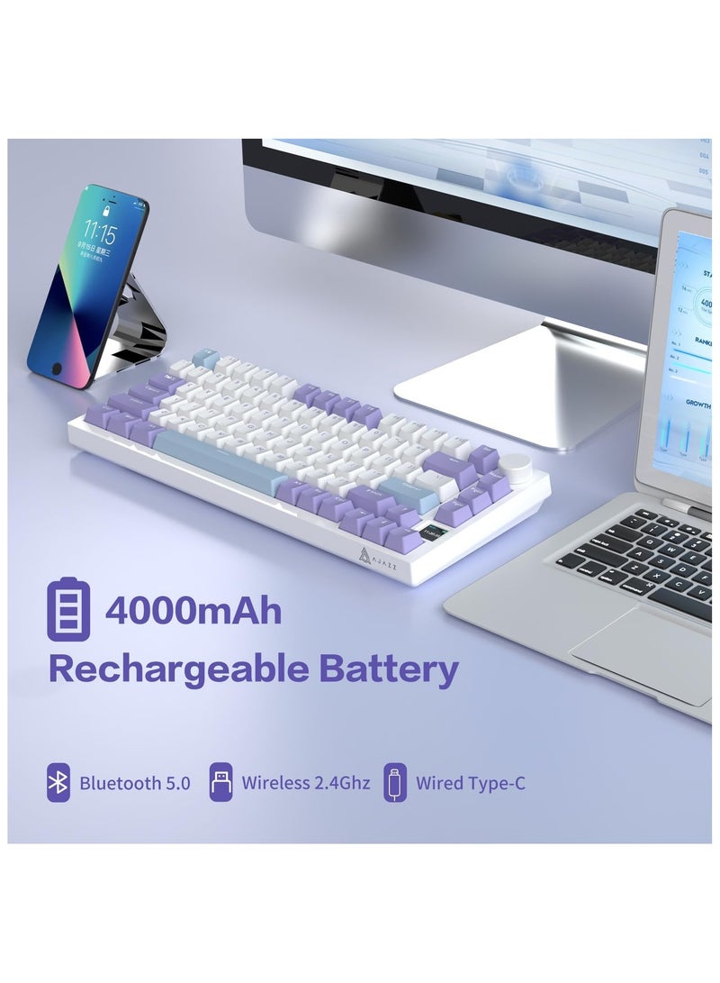 Ajazz AJAZZ AK820PRO 75% Hot Swap Gasket Mount Mechanical Keyboard with TFT Display Screen, 4000mAh BT/2.4G/Wired RGB South Facing LED, Knob Control for E-Sport/Windows/Mac. - Image 4